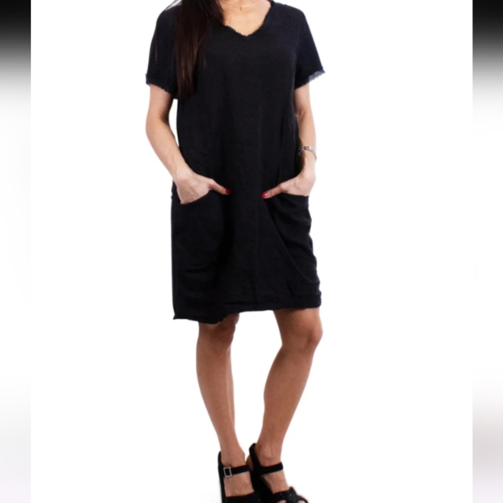 Gigi Moda Perla Linen dress coastal lagenlook
